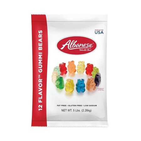 Albanese Worlds Best Gummi Bears, 5 lb Pouch, Assorted 50200
